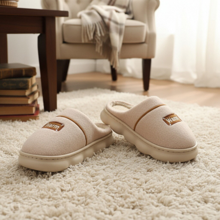 Papuci de casa pufosi A-812bej [6]