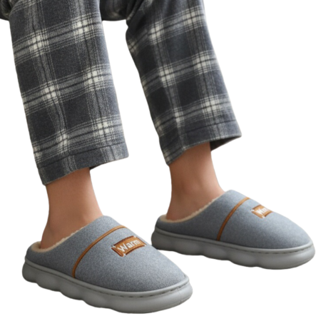 Papuci de casă - Papuci de casa pufosi A-812gri