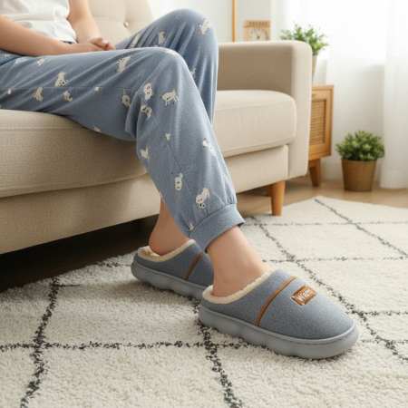 Papuci de casa pufosi A-812gri [8]