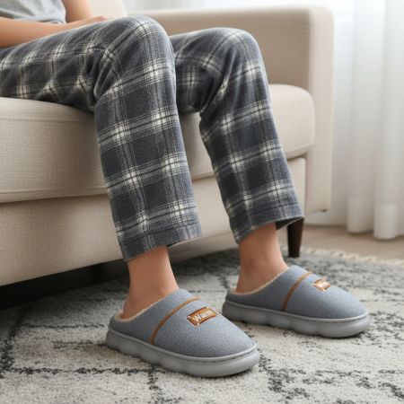 Papuci de casa pufosi A-812gri [10]