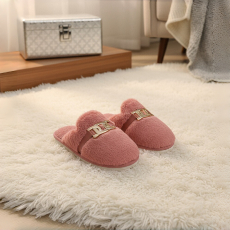 Papuci de casa pufosi A-648roz [7]