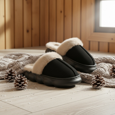 Papuci de casa pufosi A-816negru [13]
