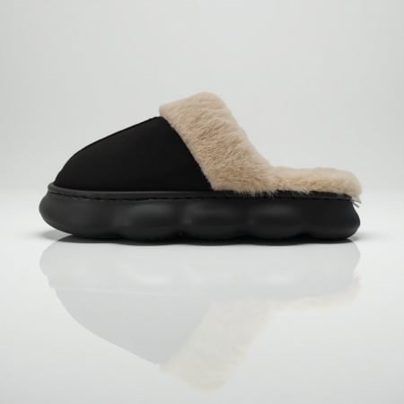 Papuci de casă - Papuci de casa pufosi A-816negru