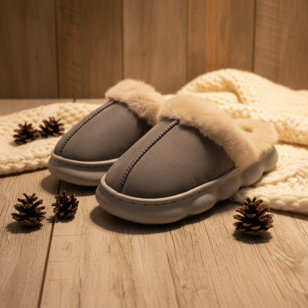 Papuci de casa pufosi A-816gri [13]