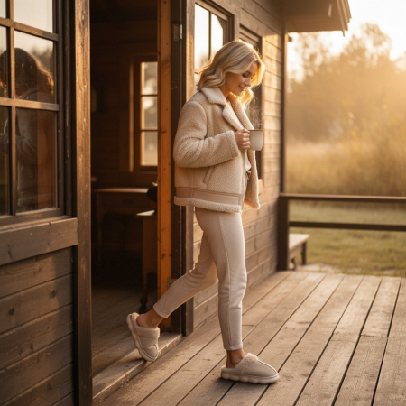 Papuci de casa pufosi A-816bej [9]