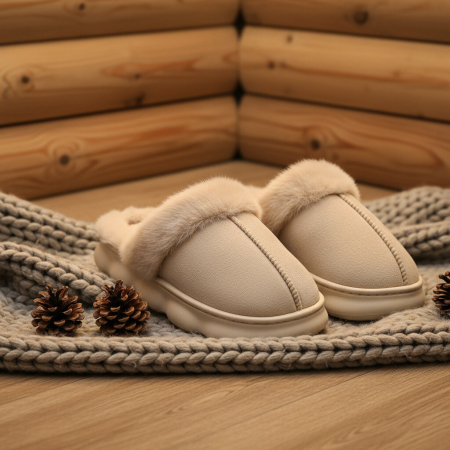 Papuci de casa pufosi A-816bej [11]