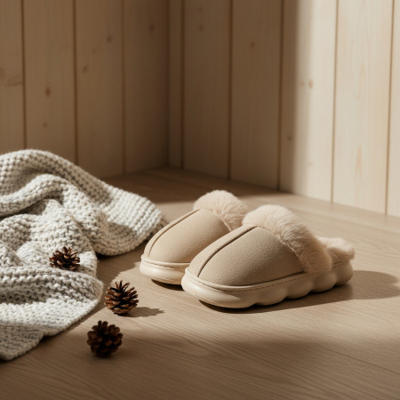 Papuci de casa pufosi A-816bej [10]