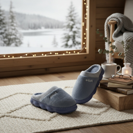 Papuci de casa pufosi A-821albastru [7]