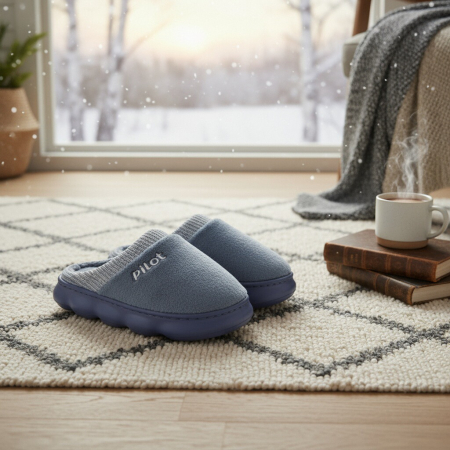 Papuci de casa pufosi A-821albastru [8]