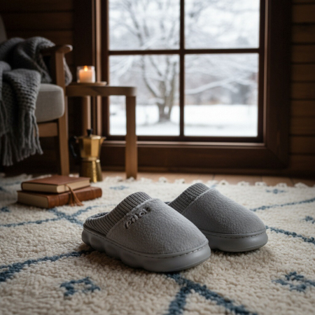Papuci de casă - Papuci de casa pufosi A-821gri