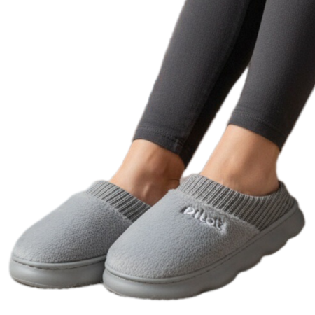 Papuci de casă - Papuci de casa pufosi A-821gri