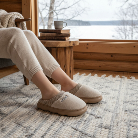 Papuci de casa pufosi A-821bej [11]