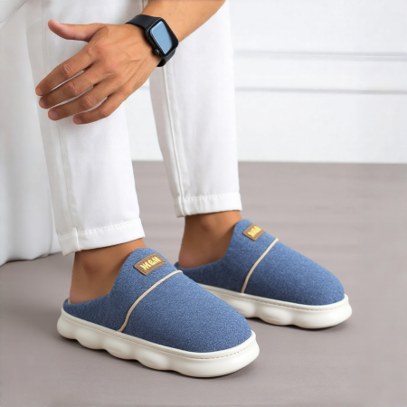 Papuci de casă - Papuci de casa pufosi A-840bleumarin