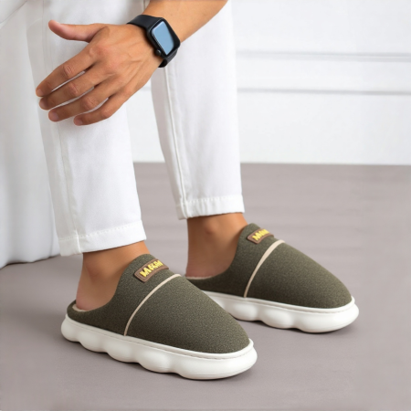 Papuci de casă - Papuci de casa pufosi A-840maro