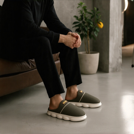 Papuci de casă - Papuci de casa pufosi A-840maro