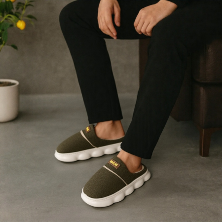 Papuci de casă - Papuci de casa pufosi A-840maro