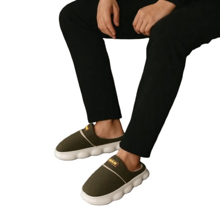 Papuci de casă - Papuci de casa pufosi A-840maro