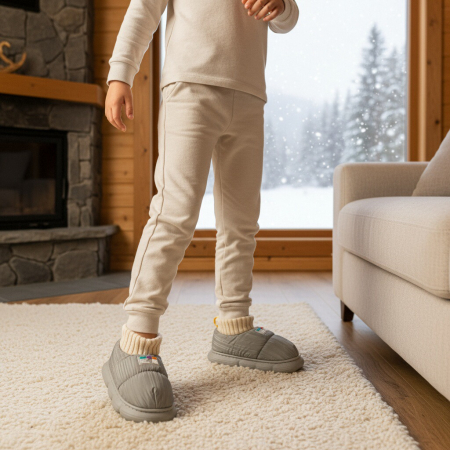 Papuci captusiti din bumbac 43079D-85gri [6]