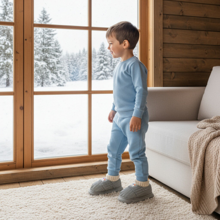 Papuci captusiti din bumbac 43079D-85gri [7]