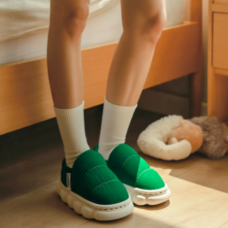 Papuci de casă - Papuci de casa pufosi A611.612verde