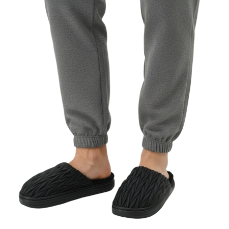 Papuci de casă - Papuci de casa pufosi D365negru