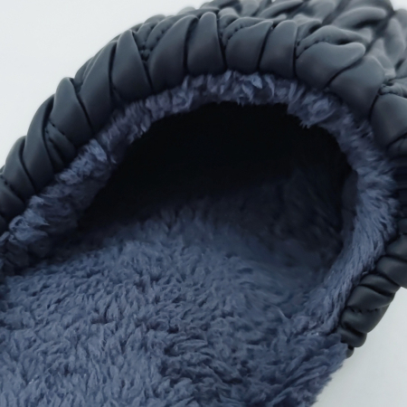 Încălțăminte bărbați - Papuci de casa pufosi D365bleumarin