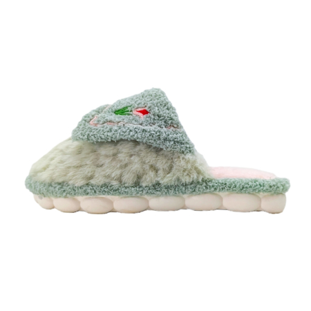 Papuci de casă - Papuci de casa pufosi F-11verde