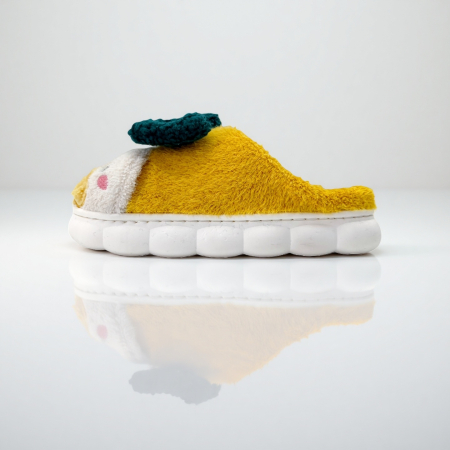 Papuci de casă - Papuci de casa pufosi F-23galben