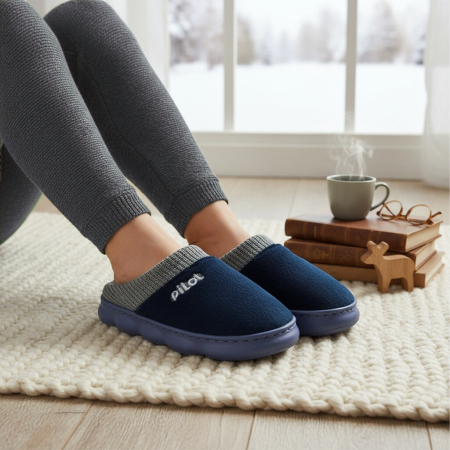 Papuci de casa pufosi A-821bleumarin [9]