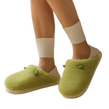 Papuci de casa pufosi H46verde [10]