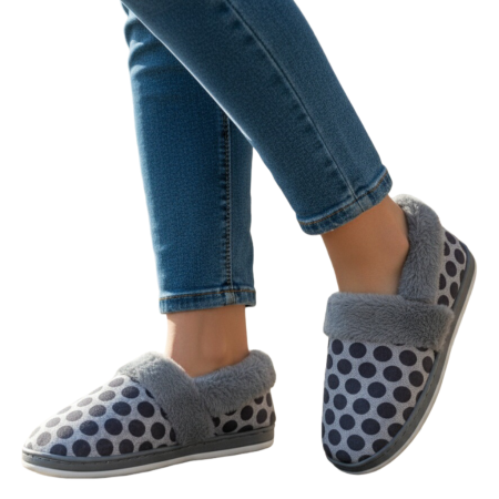 Papuci de casă - Papuci de casa pufosi L605gri