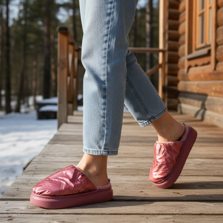 Papuci de casa pufosi L673roz [8]