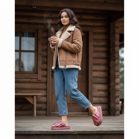 Papuci de casa pufosi L673roz [9]