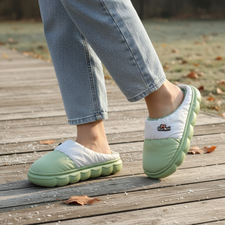 Papuci de casa pufosi L666verde [7]