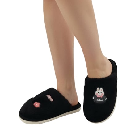 Papuci de casă - Papuci de casa pufosi L689negru