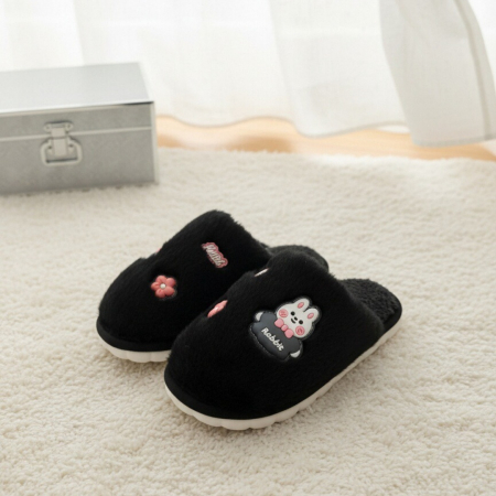 Papuci de casa pufosi L689negru [6]