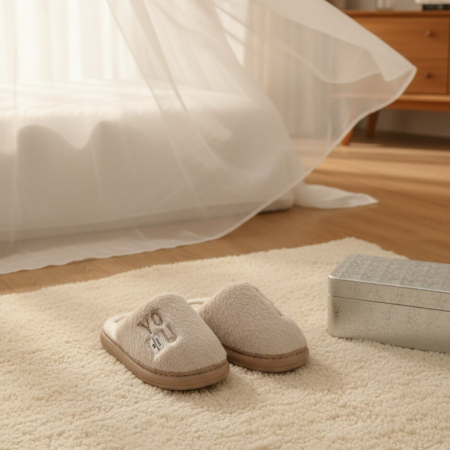 Damă - Papuci de casa pufosi L707bej