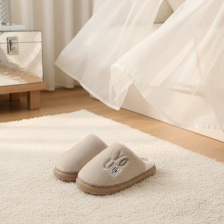 Damă - Papuci de casa pufosi L707bej