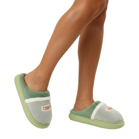 Papuci de casă - Papuci de casa pufosi L709verde
