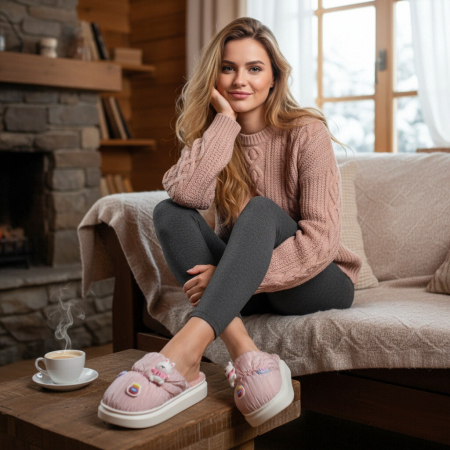 Papuci de casă - Papuci de casa veseli L713roz