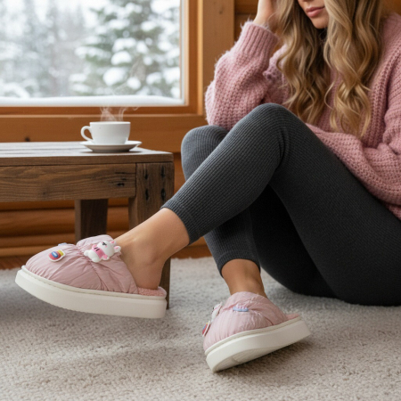 Papuci de casă - Papuci de casa veseli L713roz