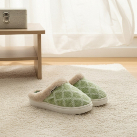 Papuci de casă - Papuci de casa pufosi L711verde