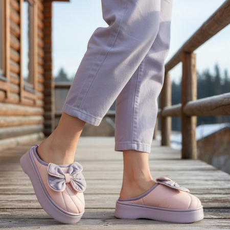 Damă - Papuci de casa pufosi L723roz