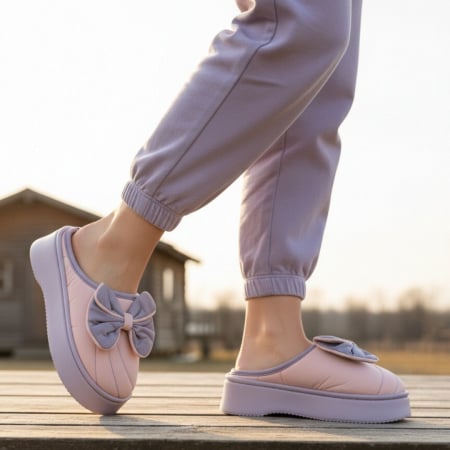 Damă - Papuci de casa pufosi L723roz