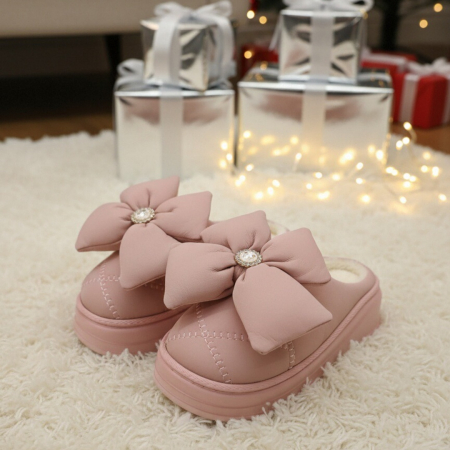 Papuci de casa pufosi L735roz [6]