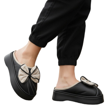 Papuci de casă - Papuci de casa pufosi L723negru