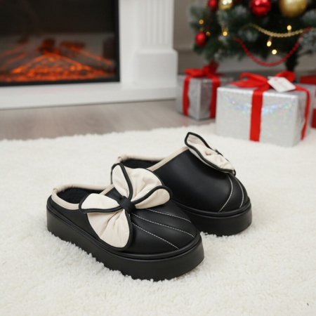 Papuci de casa pufosi L723negru [6]