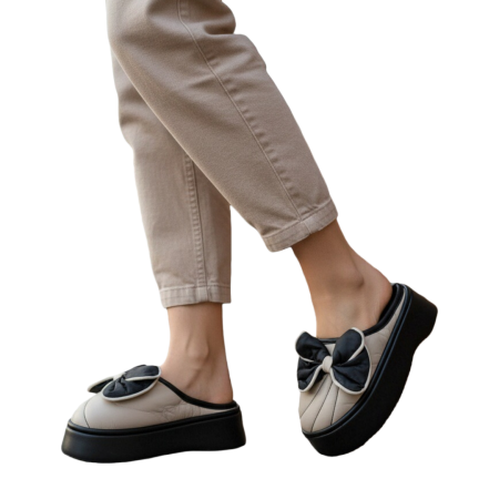 Papuci de casă - Papuci de casa pufosi L723bej