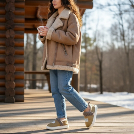 Papuci de casă - Papuci de casa imblaniti L611verde