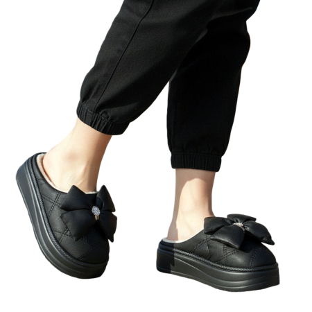 Papuci de casă - Papuci de casa pufosi L735negru